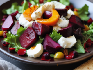 Pickled Beets and Goat Cheese Salad Recipe Serving Goodness