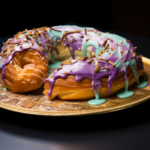 New Orleans with Mardi Gras King Cake Featuring Praline Glaze and Cream Cheese