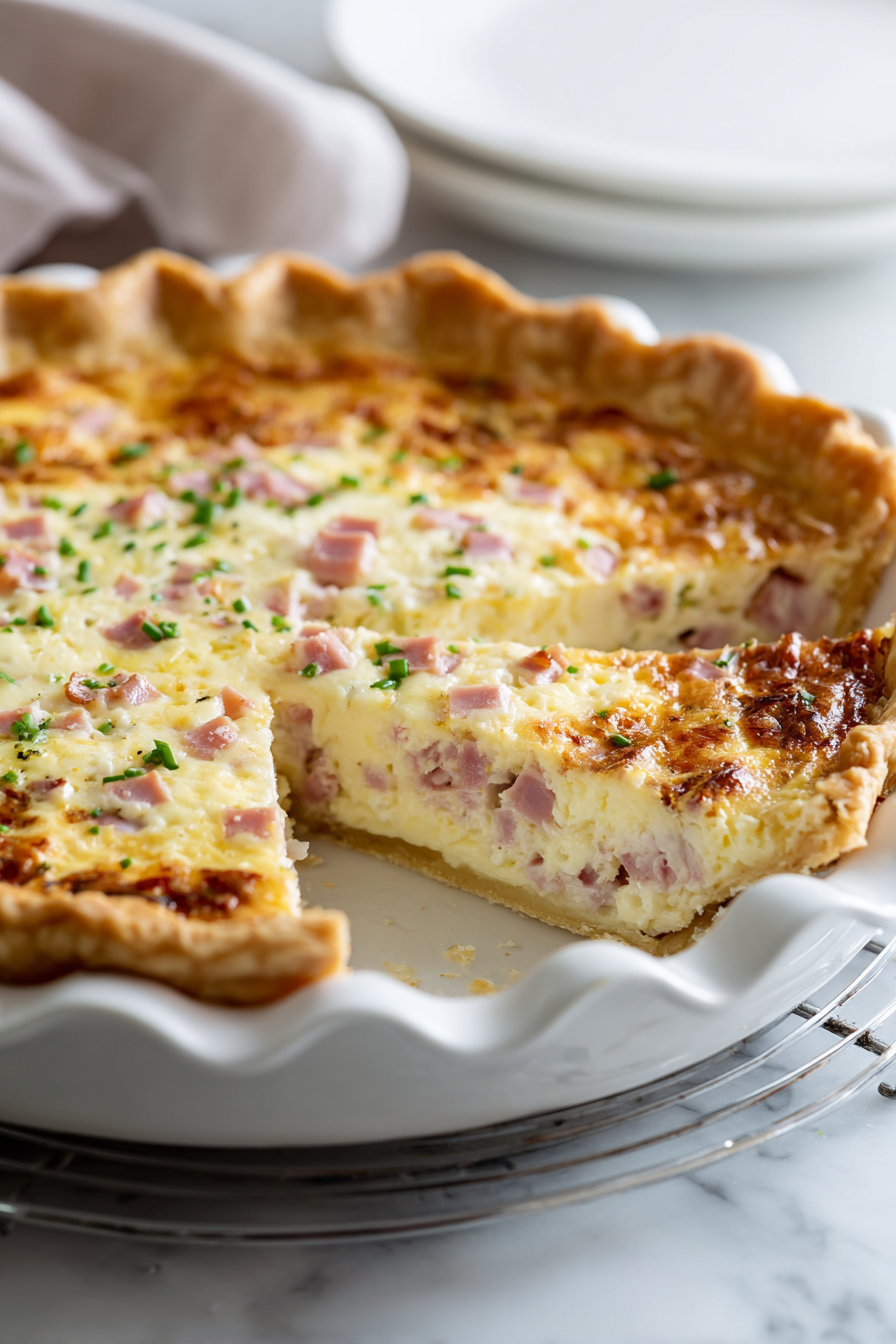 Allow the quiche to cool for about 10 minutes