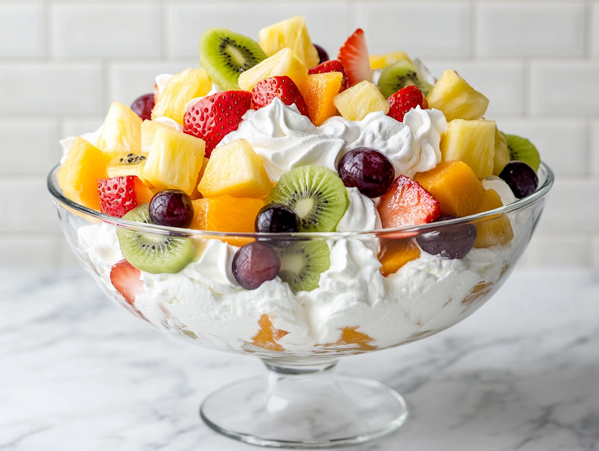 Easy Fruit Salad with Whipped Cream Recipe