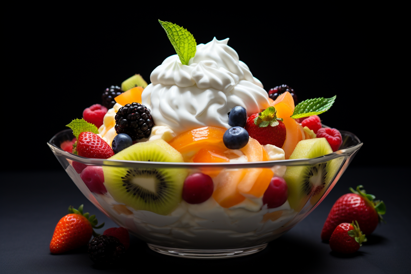Fruit Salad with Whipped Cream Recipe: Heavenly Fruit Fiesta