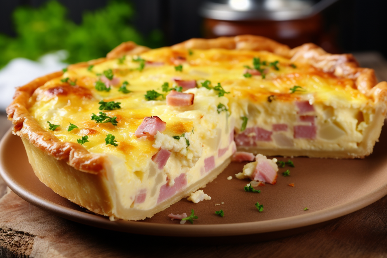 Ham and Swiss Quiche Recipe Savory and Class Swiss Delight!