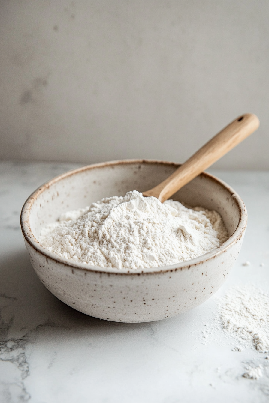 Mix flour, sugar, baking powder, and salt