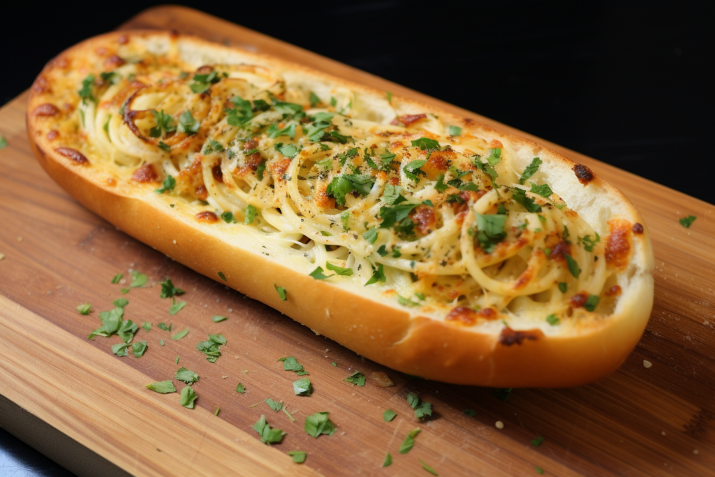 How to make Spaghetti Stuffed Garlic Bread - An Overview