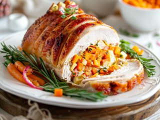 Stuffed Turkey Breast Recipe (Served Along with Dirty Rice)