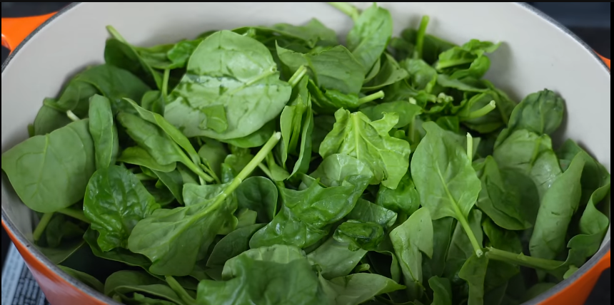 Prepare the spinach: