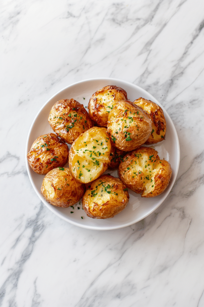 Spread remaining butter mixture over cooked potatoes before serving.
