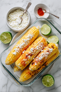 Sprinkle with cotija cheese, chili powder, and lime juice.