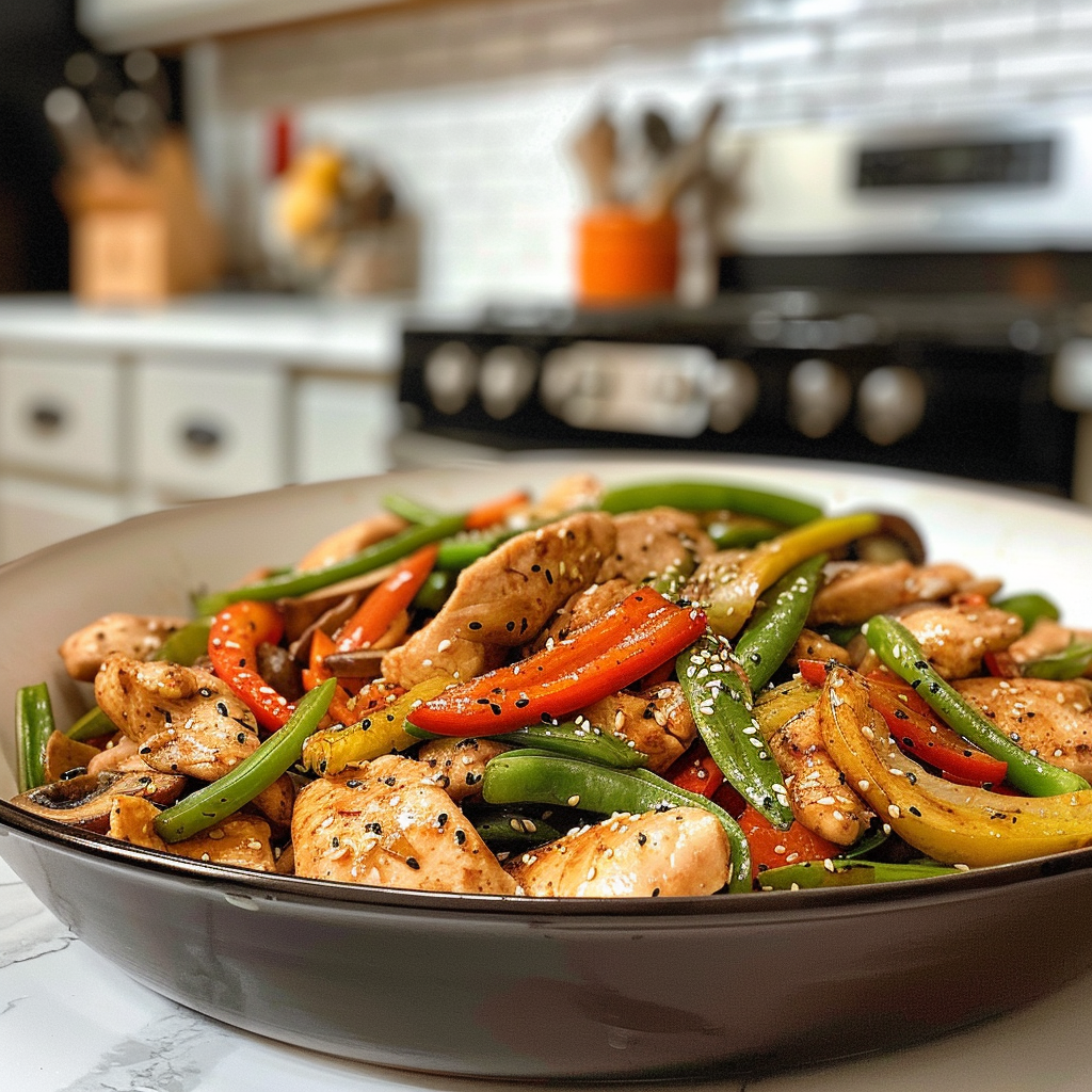 Chicken Stir Fry:Capture_the_Chicken_Stir_Fry_Recipe_on_a_clean_whi