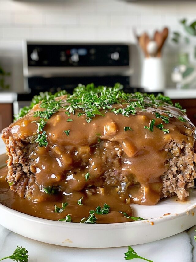 Meatloaf with Brown Gravy Recipe Beyond the Bayou Blog