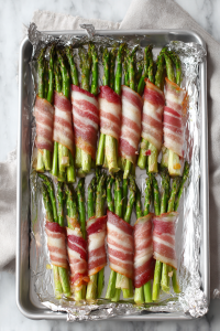 Arrange the 8 bundles neatly on a baking sheet.