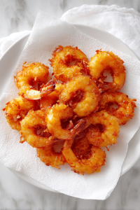 Drain cooked shrimp on paper towels and repeat with remaining shrimp. Enjoy!