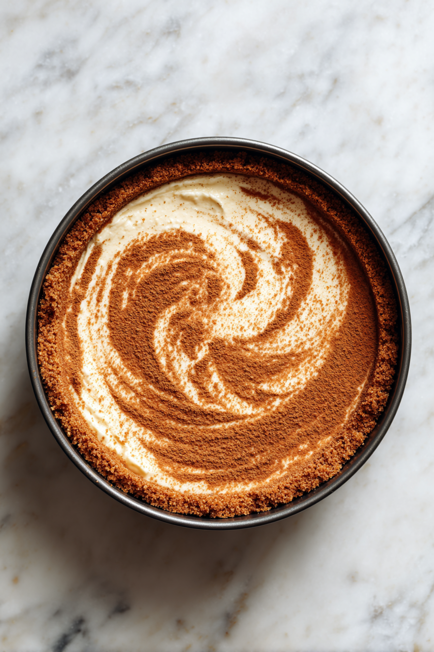 Layer crust with cinnamon and cheesecake filling three times.