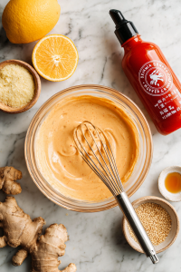 Mix all the sauce ingredients and sprinkle with black sesame seeds. Enjoy!