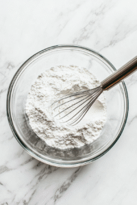 In another bowl, whisk together 1 1/2 cups of flour, 1 teaspoon of baking soda, and 1/2 teaspoon of salt.
