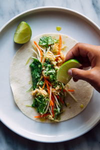 Squeeze a bit of lime juice over the filling.