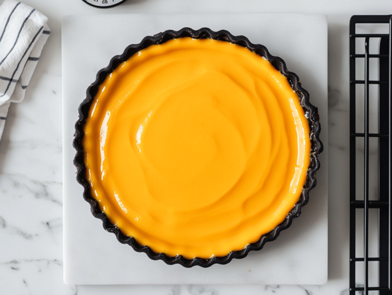 Assembling and Serving the Mango Tart with Meringue, Lime Granita, and Coriander