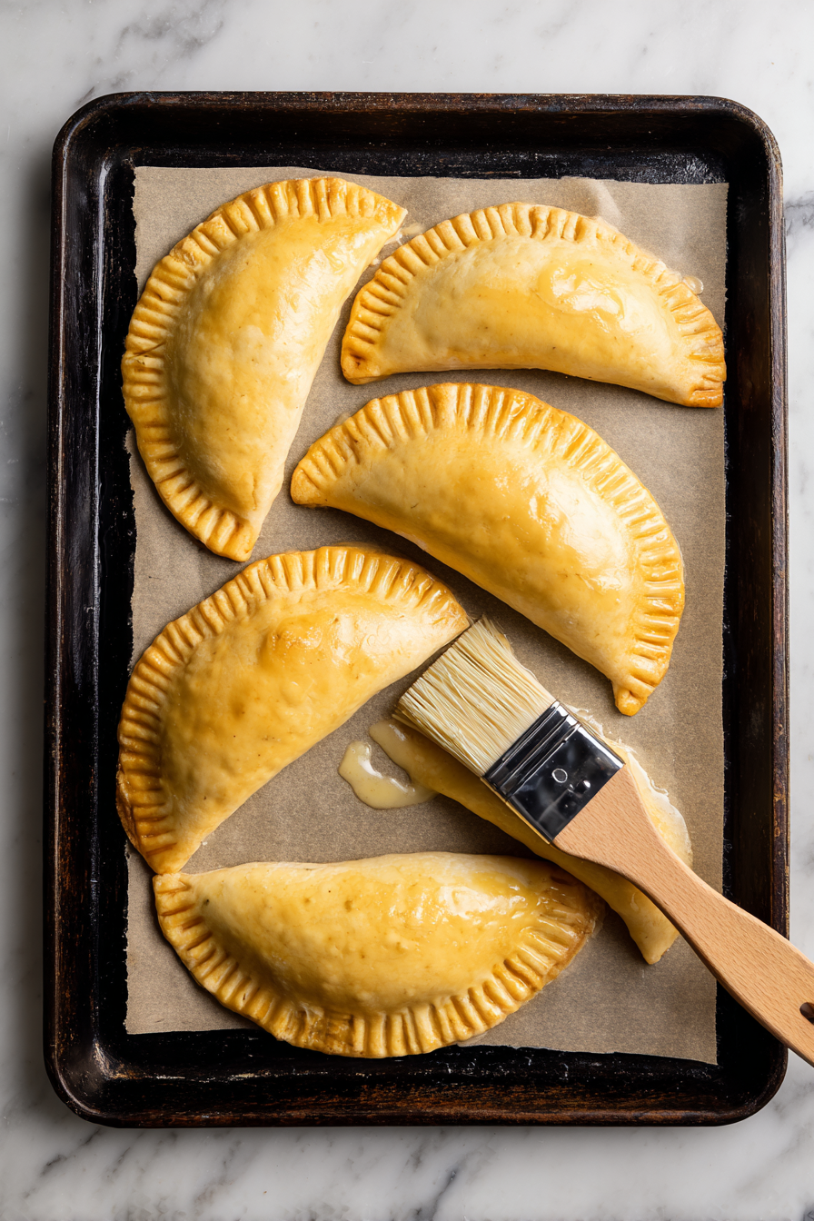 Optional: Brush the tops of the calzones with beaten egg for a shiny finish and extra flavor.