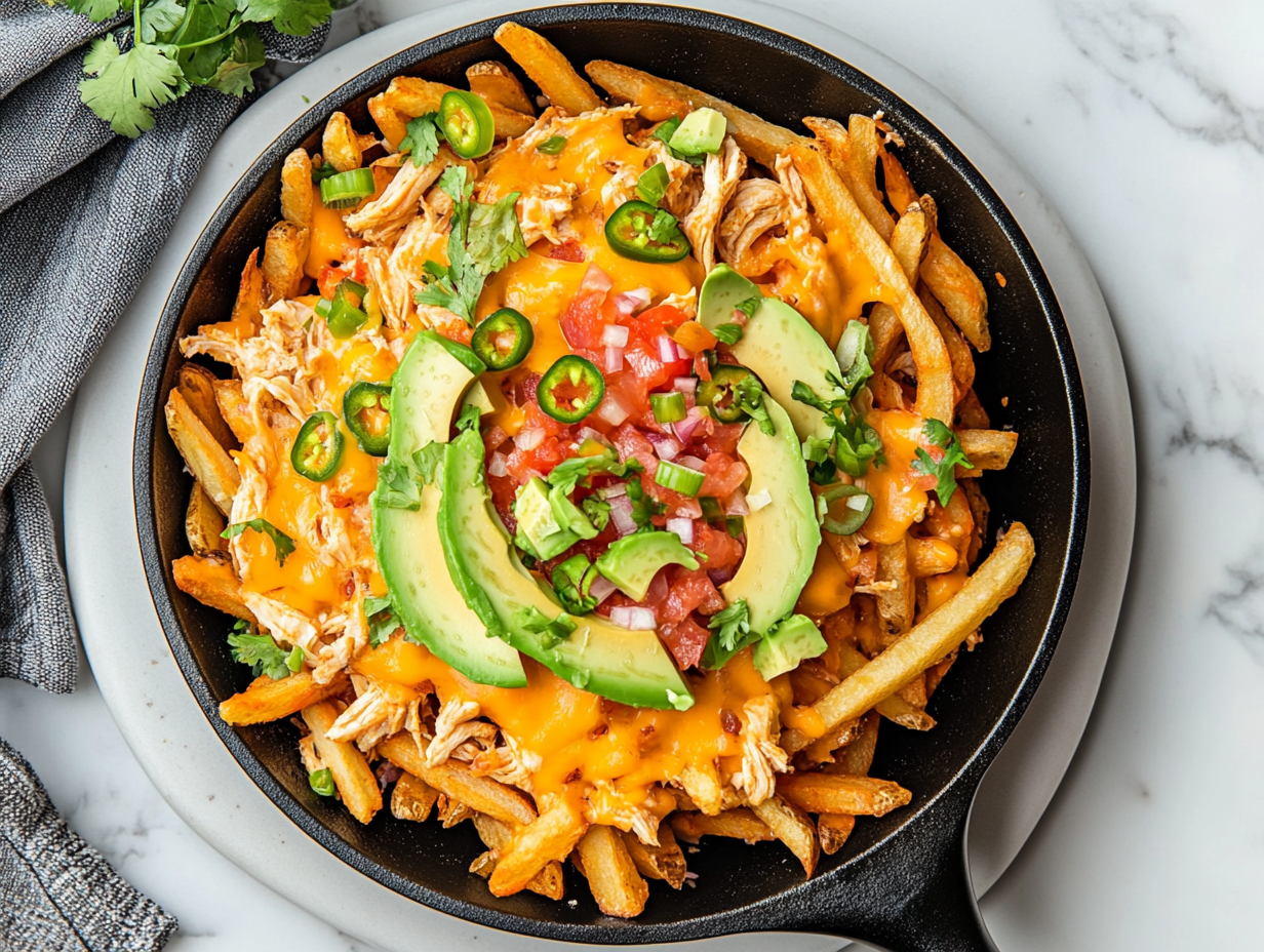 Chicken Tinga Cheese Fries Recipe