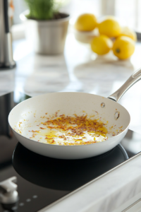 Preparing Marinade with Saffron Butter for Marinated Chicken Thighs and Drumsticks