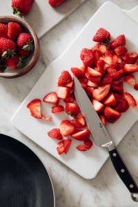 Taste the puree; if you want more sweetness or a bolder strawberry flavor, add sugar and lime juice.