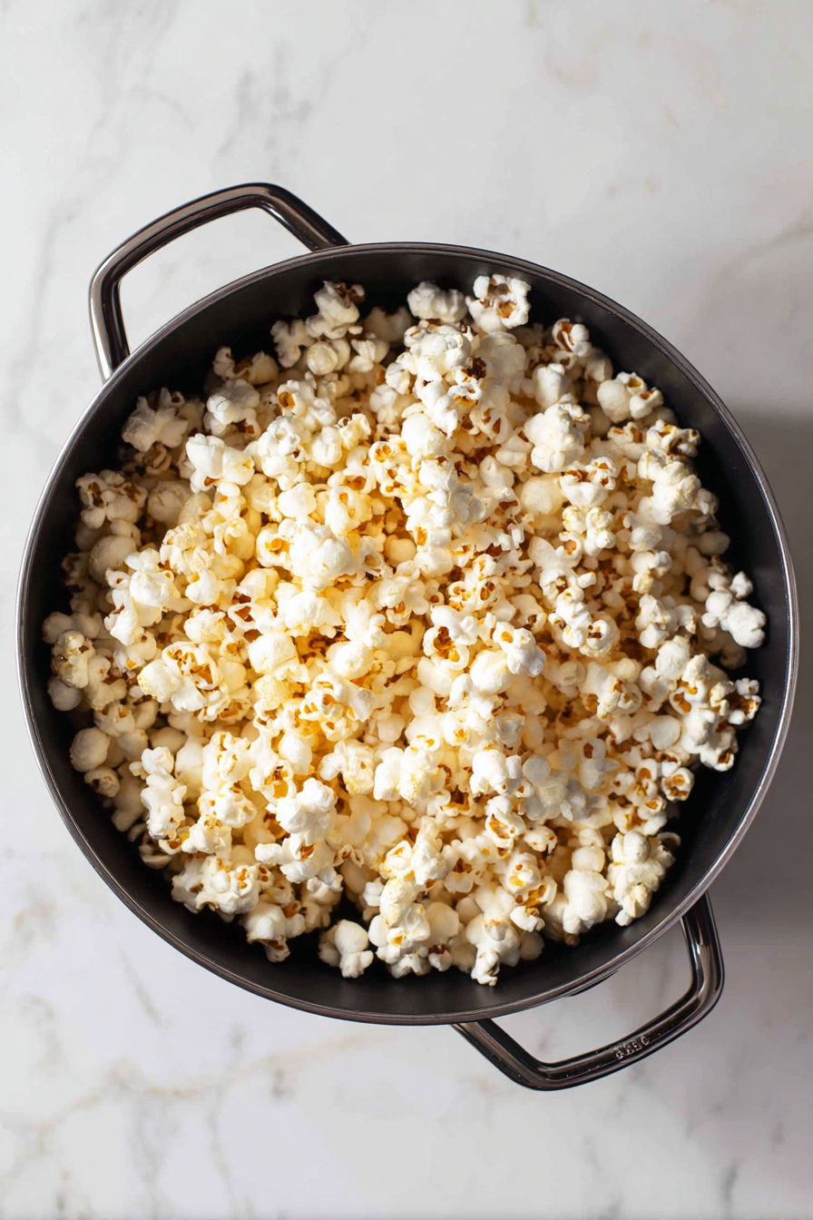 Once the kernels start popping, gently shake the pot occasionally to prevent burning.