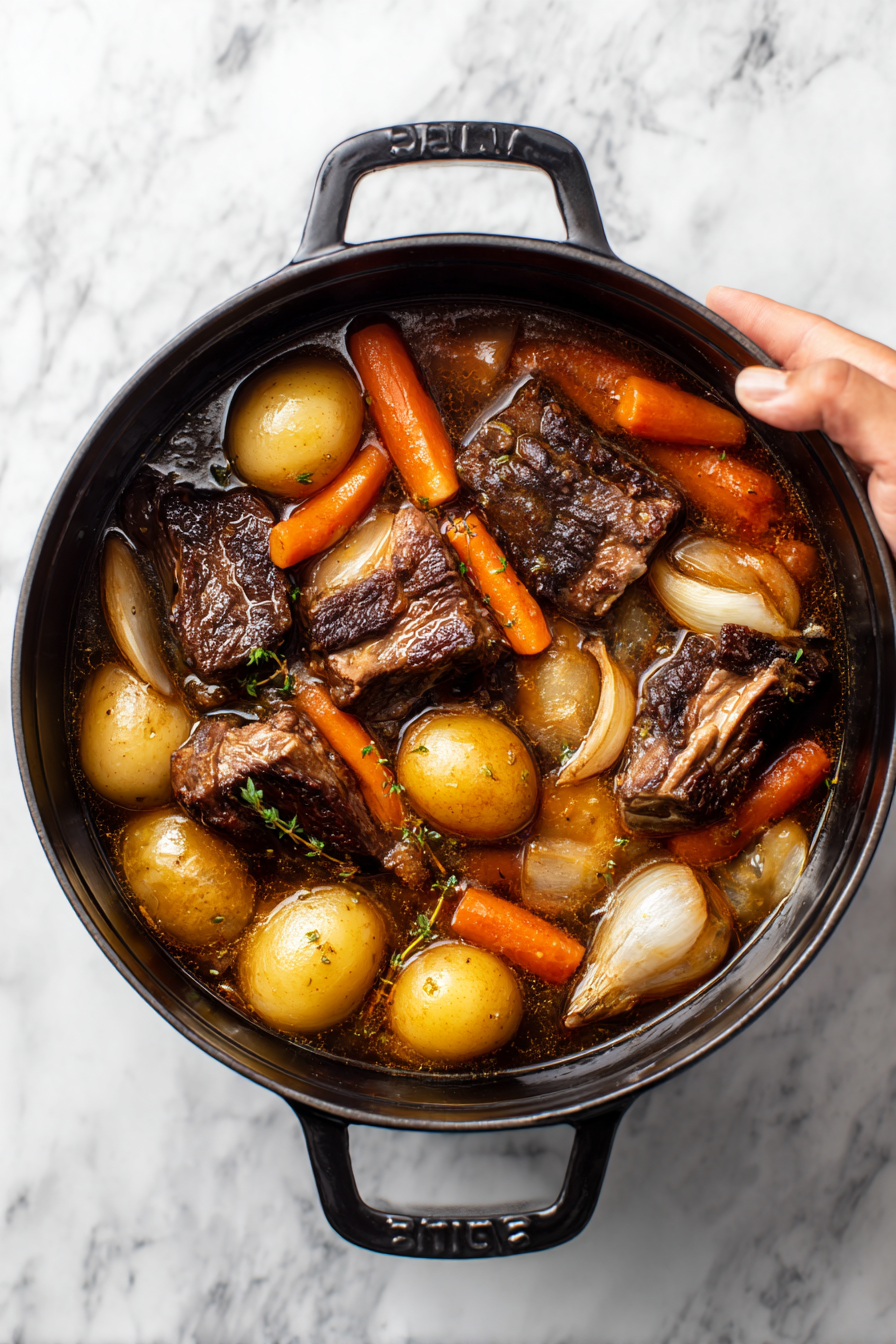 Simmer: Bring the mixture to a boil, then reduce the heat to low. Cover the pot and simmer for 1.5 to 2 hours, or until the beef is tender and the sauce has thickened, stirring occasionally.