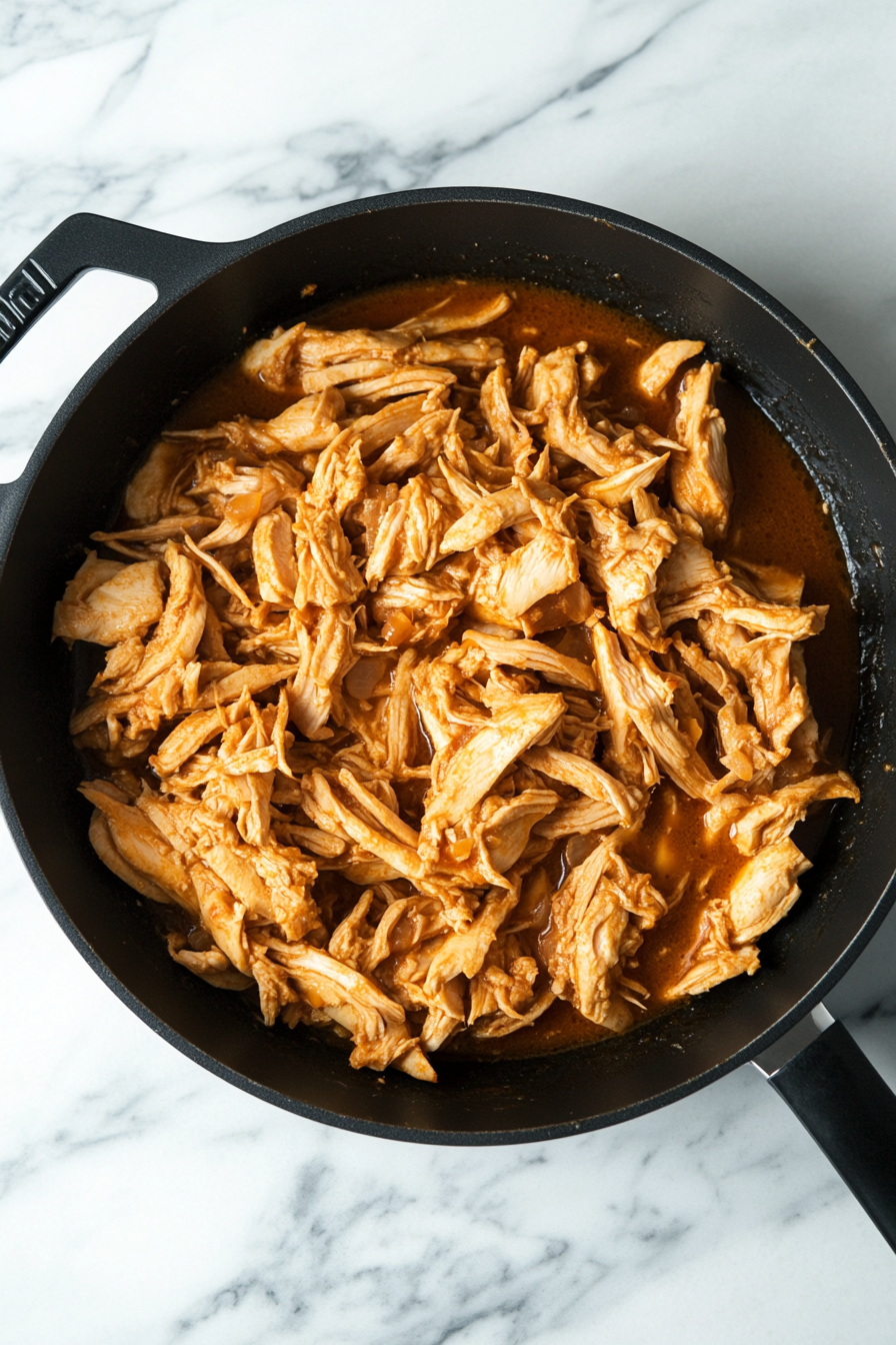 Simmering the Chicken and Sauce