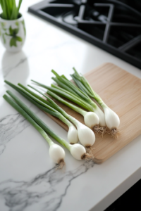 Slicing Green Onions for Vegetable Dip