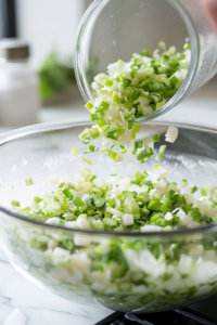 Vegetable Dip Mixing Bowl with Sour Cream, Mayonnaise, and Knorr Recipe Mix