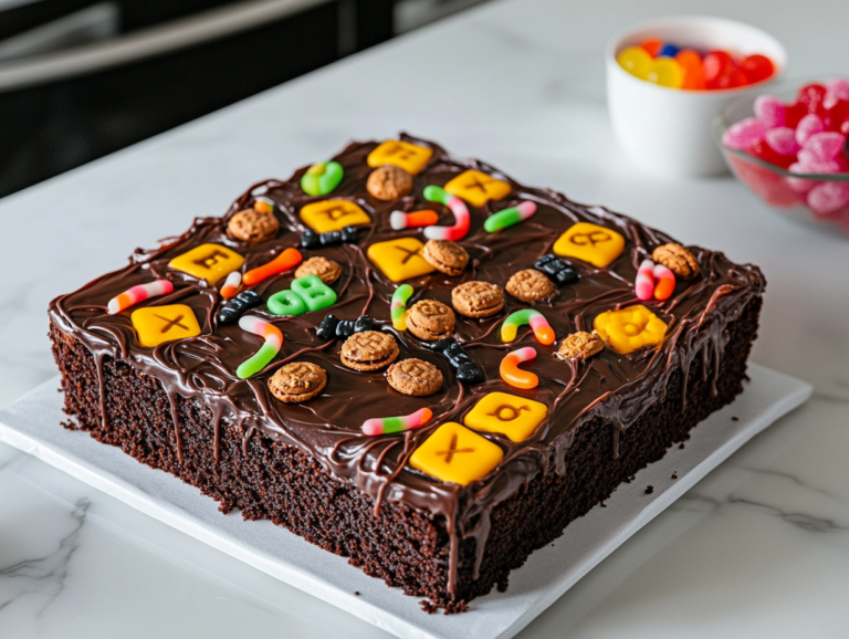 Halloween Dirt Cake with Gummy Worms Recipe is ready to serve