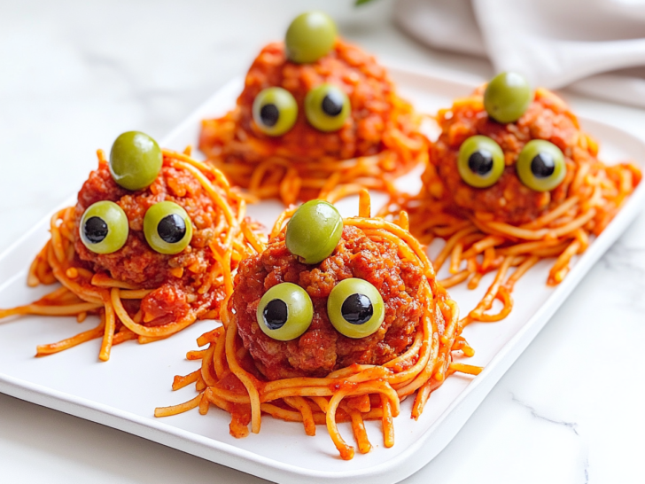 Halloween Eyeball Pasta Recipe (with Meatball “Eyeballs”)