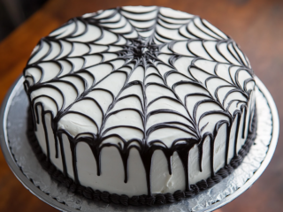 Halloween Spider Web Cake is ready