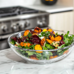 Roasted vegetable salad is ready to serve