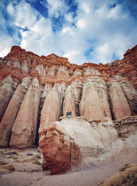 red-rock-canyon-landscape.jpg Scenic view of Red Rock Canyon State Park with stunning red rock formations, clear blue skies, and vast desert landscape, a popular spot for hiking and nature photography.