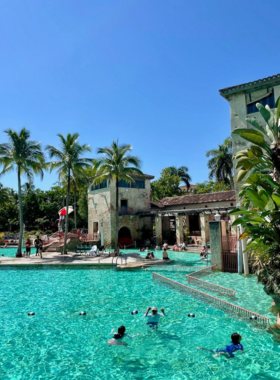 Venetian_Pool_Coral_Gables Beautiful view of the historic Venetian Pool in Coral Gables, showcasing its stunning architecture, crystal-clear waters, and tropical landscaping, offering a unique swimming experience.
