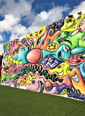 Miami_Landscape Breathtaking landscape view of Miami, highlighting the city's skyline juxtaposed with lush greenery and clear skies, representing the beautiful natural environment surrounding urban life.