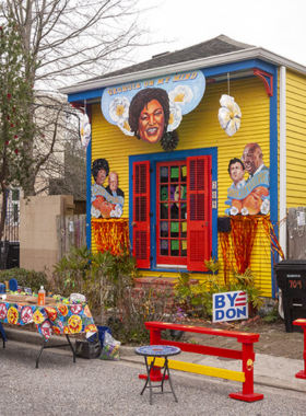 15_Minute_City_New_Orleans Conceptual illustration of a 15-minute city in New Orleans, showing a city model designed for walkability and accessibility, highlighting vibrant neighborhoods and green spaces for a more sustainable urban lifestyle.