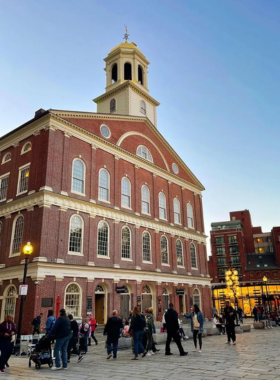 Faneuil Hall Marketplace Faneuil Hall Marketplace, a historic shopping center in Boston with food stalls, shops, and street performances. This famous landmark is a lively destination for both history buffs and shoppers.