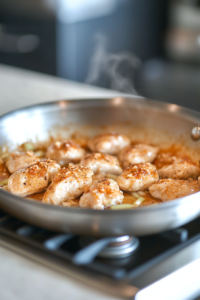 Cooking Chicken Pieces with Cajun Spice for Spicy Cajun Chicken Pasta