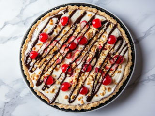 Easy Banana Split Pie is ready to serve