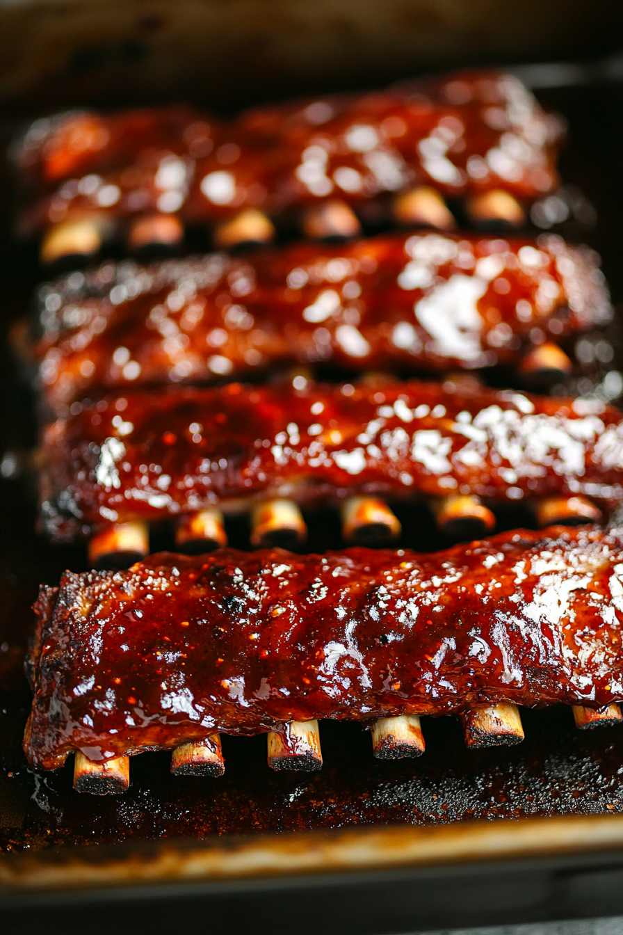 Remove ribs from the oven.