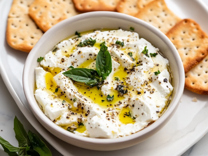 Christmas Green Peppercorn-marinated Feta Recipe