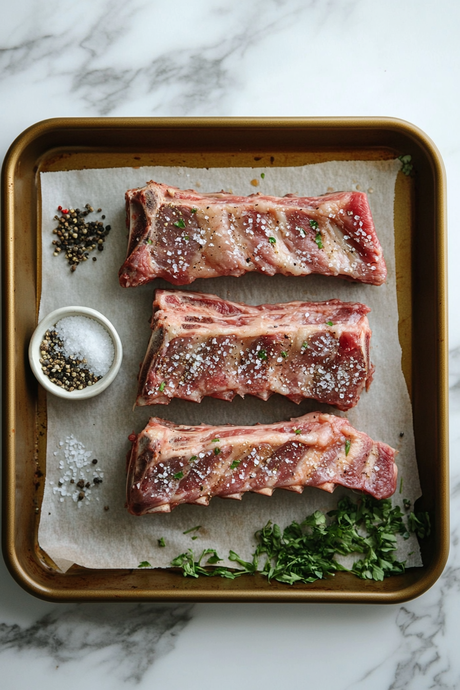 Season both sides with salt and pepper.