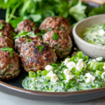 Spicy Lamb Meatballs With Green Goddess Dip Recipe