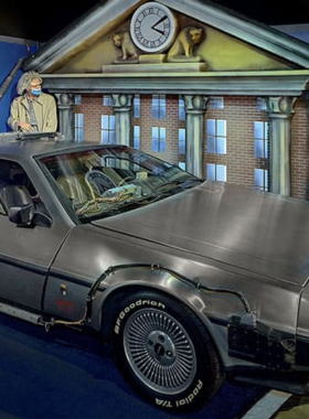 Star Cars A fun display of iconic cars from famous movies showcased in Gatlinburg. The vibrant colors and unique designs of the vehicles create an exciting atmosphere for fans and tourists alike.