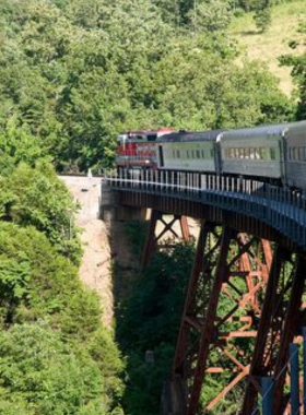 branson-scenic-railway.jpg" "This image shows that Branson Scenic Railway offers train tours through the scenic landscapes of the Ozarks, with vintage railcars and panoramic views."