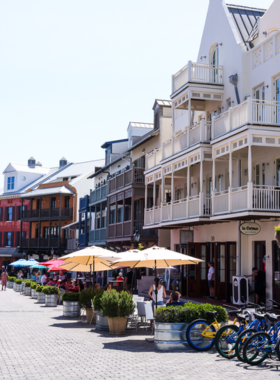 30A Florida Highway "This image shows the scenic 30A highway in Florida, highlighting the picturesque beach communities, turquoise waters, and coastal landscapes that make it a popular tourist destination."