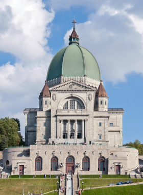 St. Joseph's Oratory View This image shows the panoramic view from St. Joseph’s Oratory, with its stunning basilica and serene surroundings, offering visitors both spiritual peace and beautiful scenery.