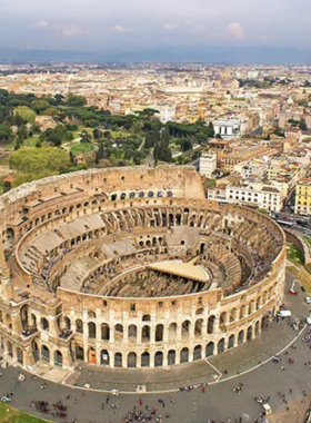 Explore the Colosseum’s Grandeur This image shows the grandeur of the Colosseum in Rome, a historical amphitheater representing ancient Roman engineering and culture.